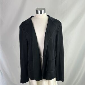 St. John Blk Knit Blazer Caviar Jacket
